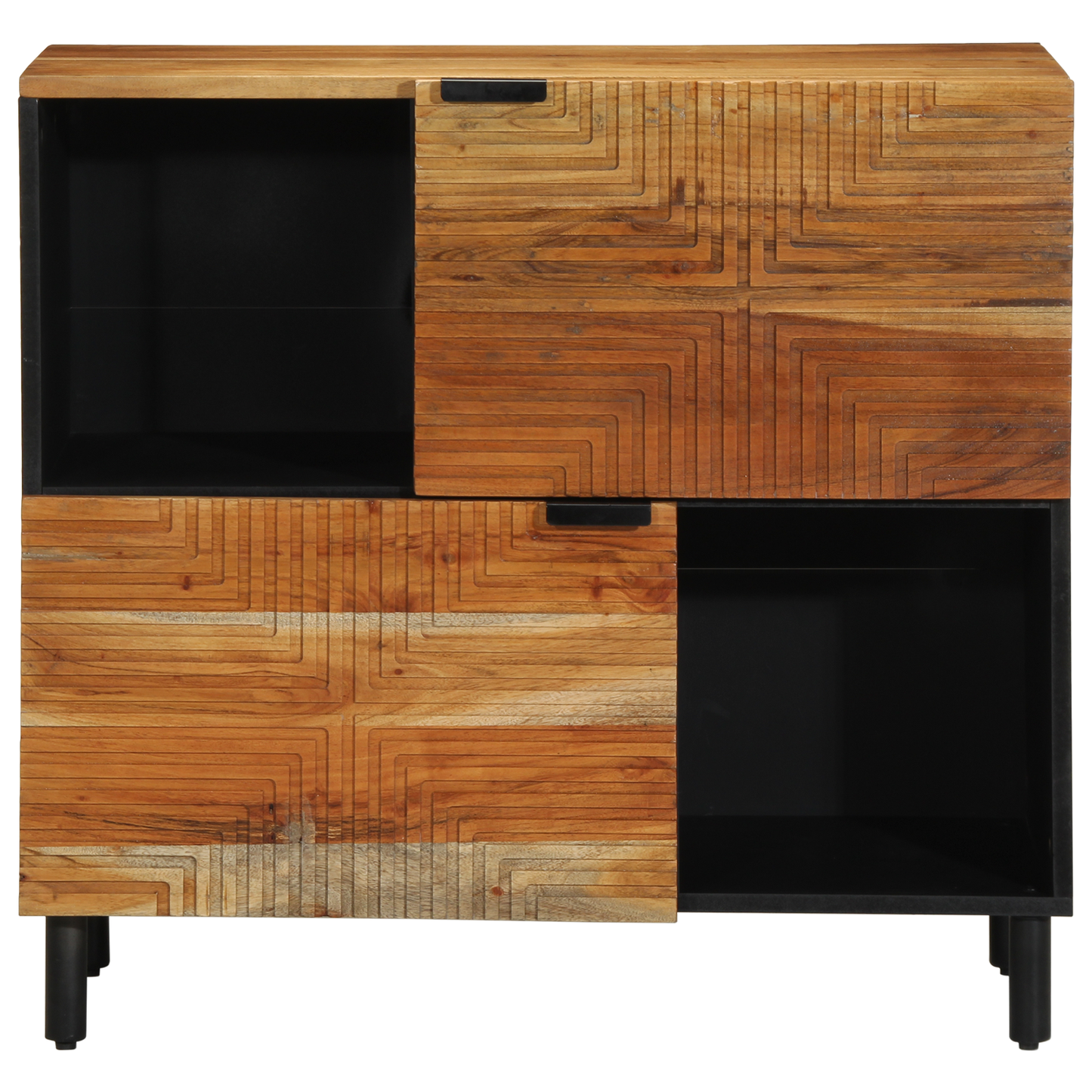 Sideboard Med Hylde Brun 80 X 33 X 75 Cm Massivt Akacietræ
