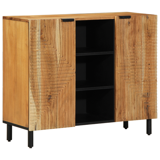 Sideboard Med Hylde Brun 90 X 33 X 75 Cm Massivt Akacietræ