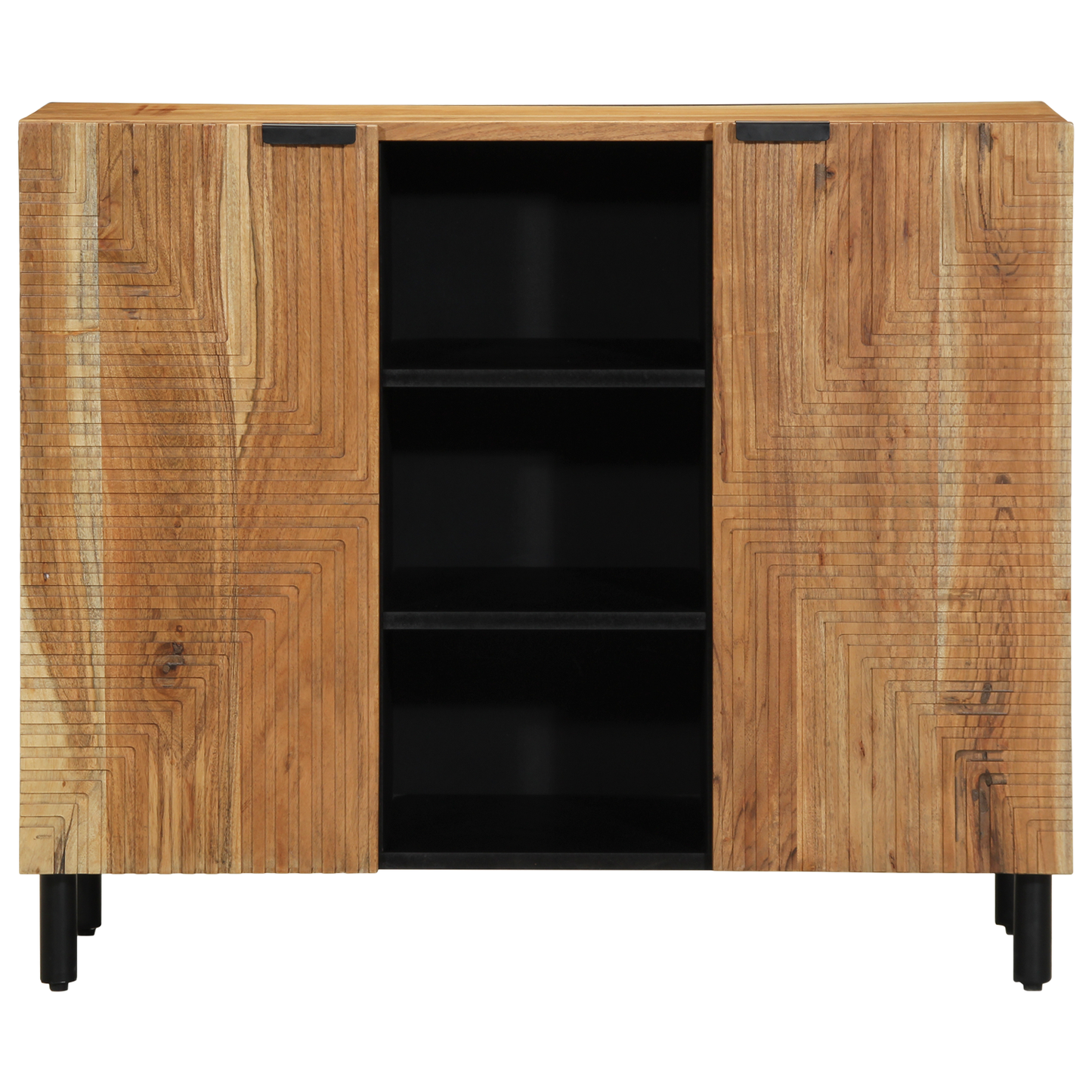 Sideboard Med Hylde Brun 90 X 33 X 75 Cm Massivt Akacietræ