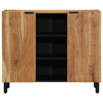 Sideboard Med Hylde Brun 90 X 33 X 75 Cm Massivt Akacietræ