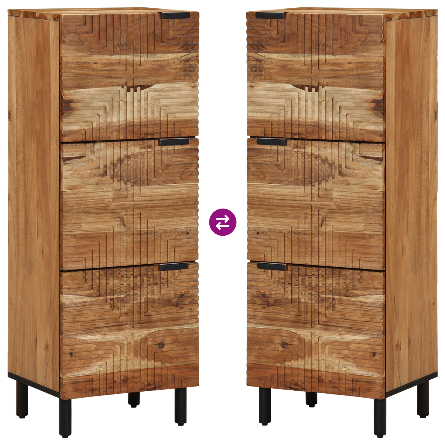 Højskab Med Hylde Brun 40 X 33 X 110 Cm Massivt Akacietræ