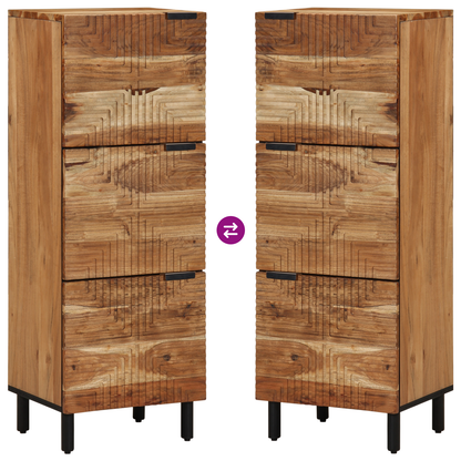 Højskab Med Hylde Brun 40 X 33 X 110 Cm Massivt Akacietræ