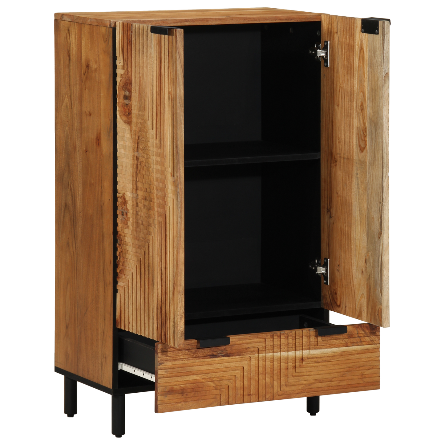 Highboard Med Hylde Brun 60 X 33 X 100 Cm Massivt Akacietræ