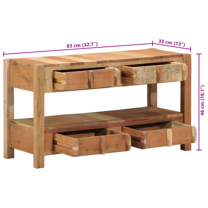 Tv-Skab Med Skuffe Brun 83 X 33 X 46 Cm Massivt Genbrugstræ