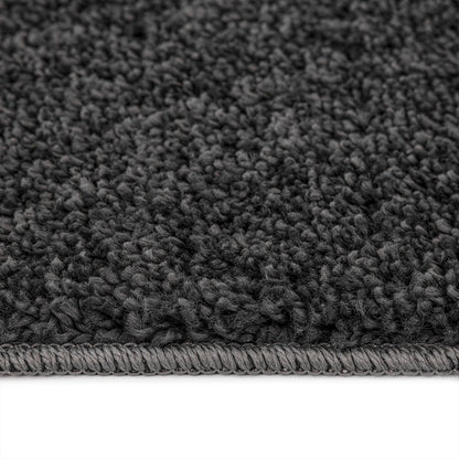 Fluffy Tæppe Med Latexbund Mørkegrå 160X160 Cm