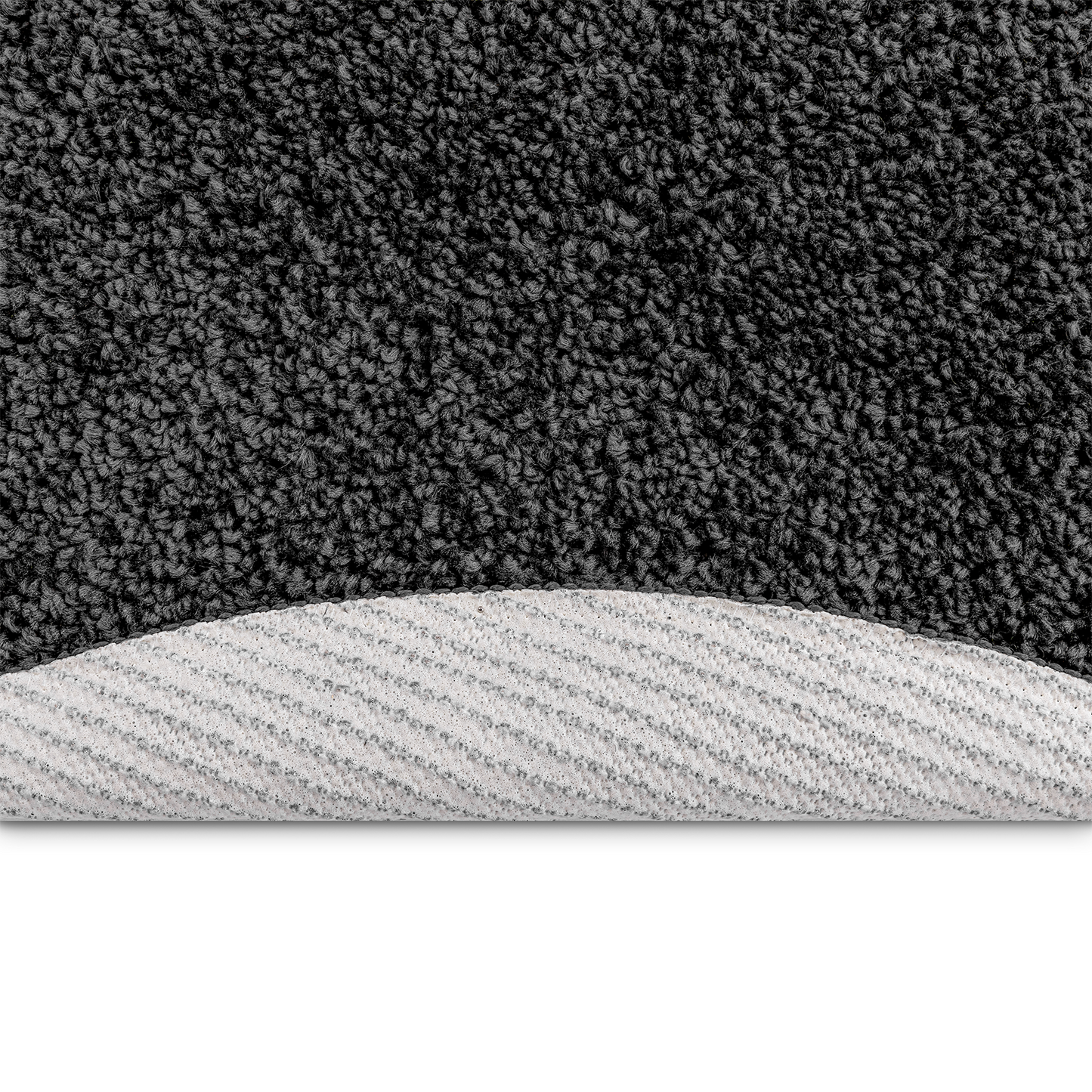 Fuzzy Tæppe Med Latexbund Mørkegrå Ø120 Cm