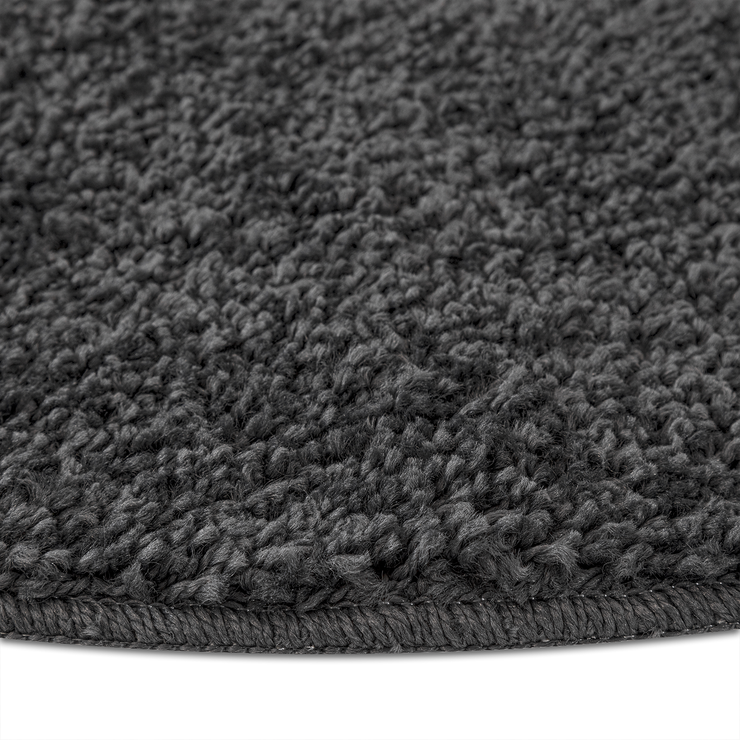 Fuzzy Tæppe Med Latexbund Mørkegrå Ø120 Cm