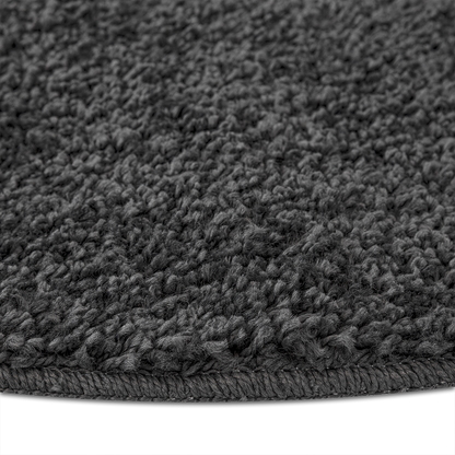 Fuzzy Tæppe Med Latexbund Mørkegrå Ø120 Cm