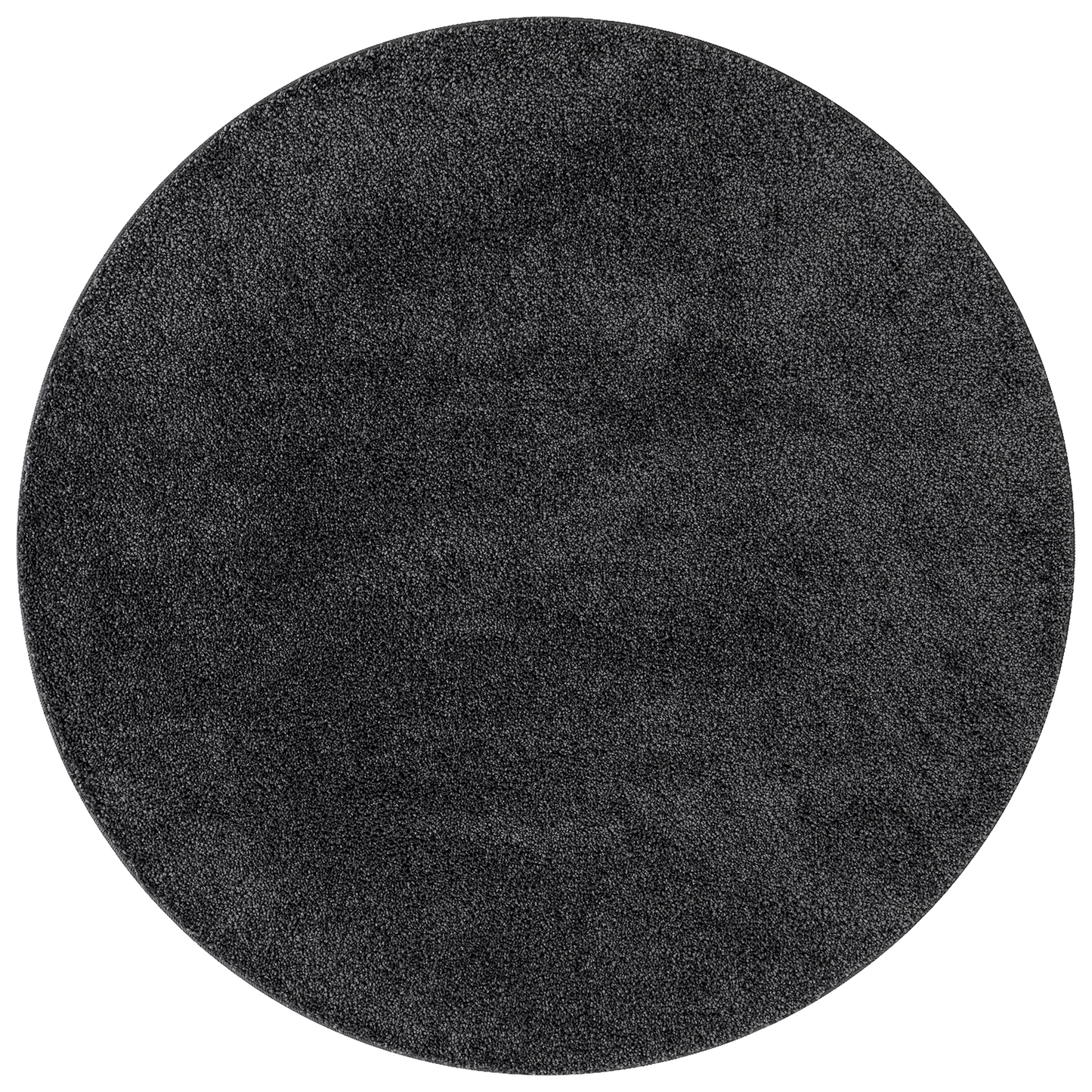Fuzzy Tæppe Med Latexbund Mørkegrå Ø120 Cm