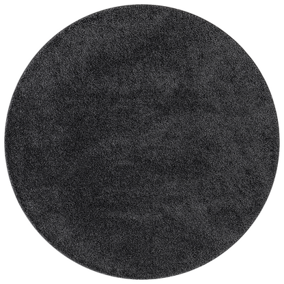 Fuzzy Tæppe Med Latexbund Mørkegrå Ø120 Cm