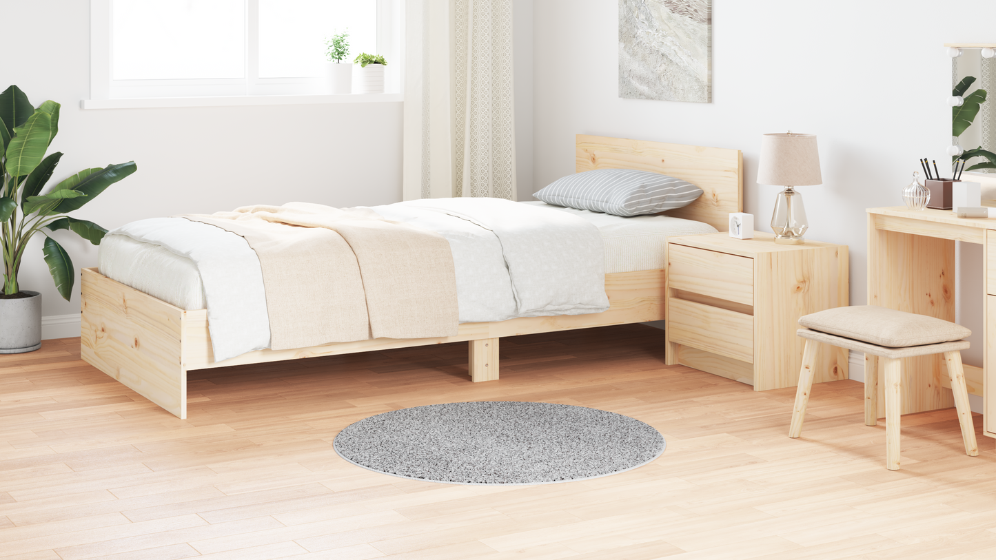 Anti-Slip Shaggy Tæppe Grå 90 X 90 Cm Pp