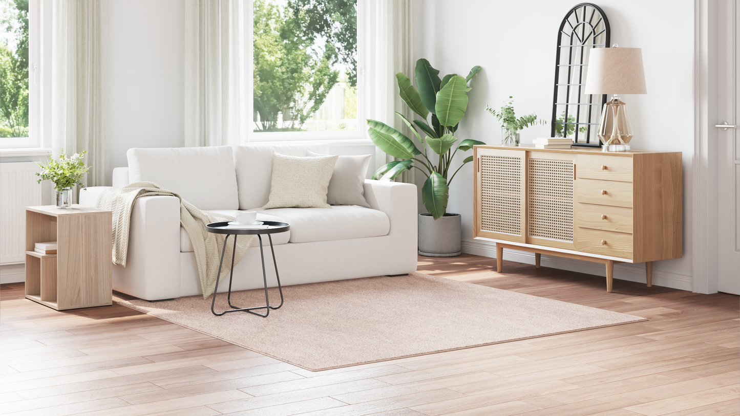 Fluffy Tæppe Med Latex Bagside Creme 200X200 Cm