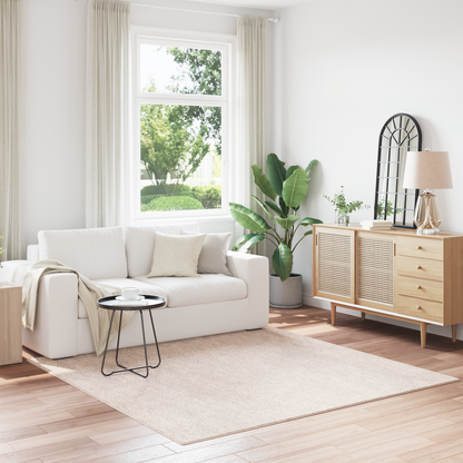 Fluffy Tæppe Med Latex Bagside Creme 200X200 Cm