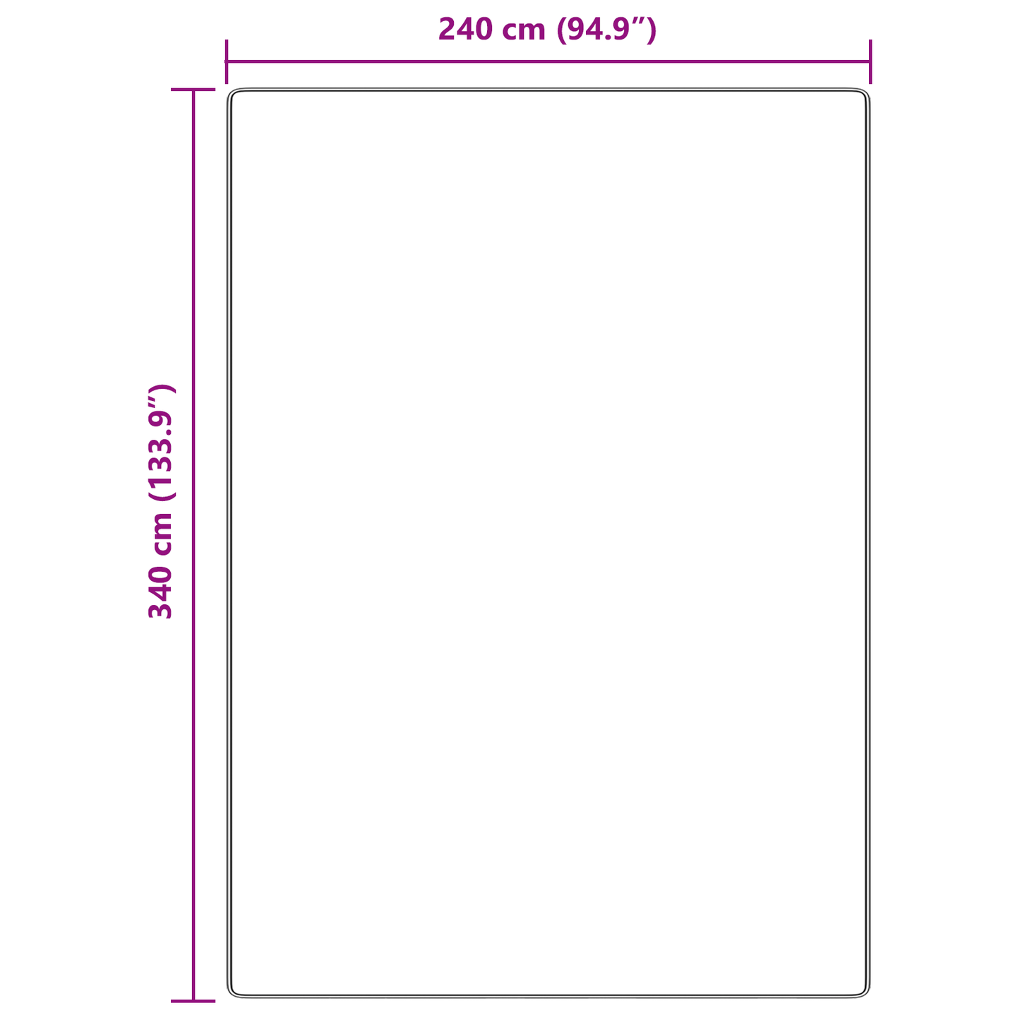 Plysset Tæppe Med Latexbagside Creme 240X340 Cm