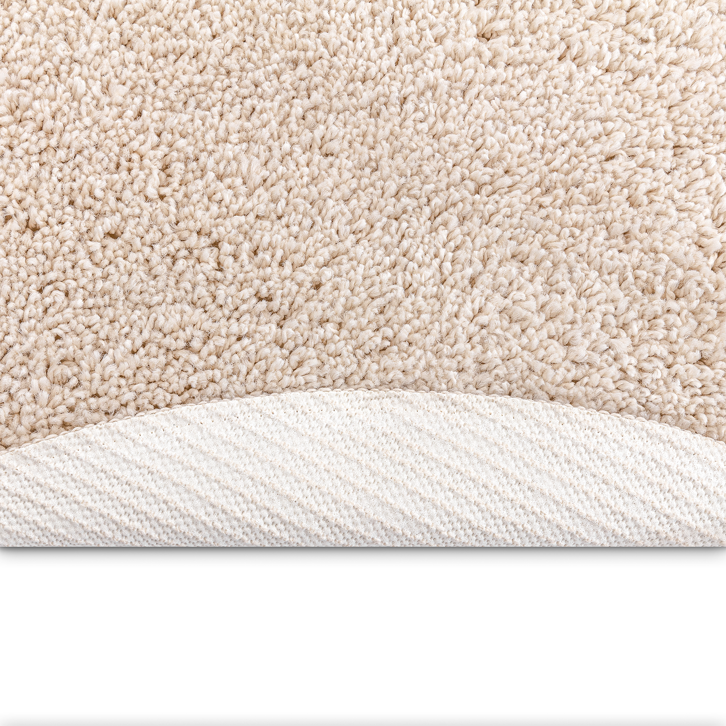 Fluffy Tæppe Med Latex Bagside Creme Ø120 Cm