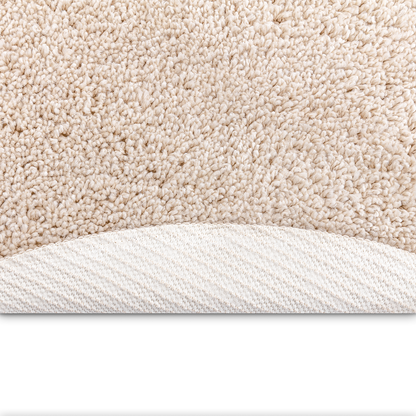 Fluffy Tæppe Med Latex Bagside Creme Ø120 Cm