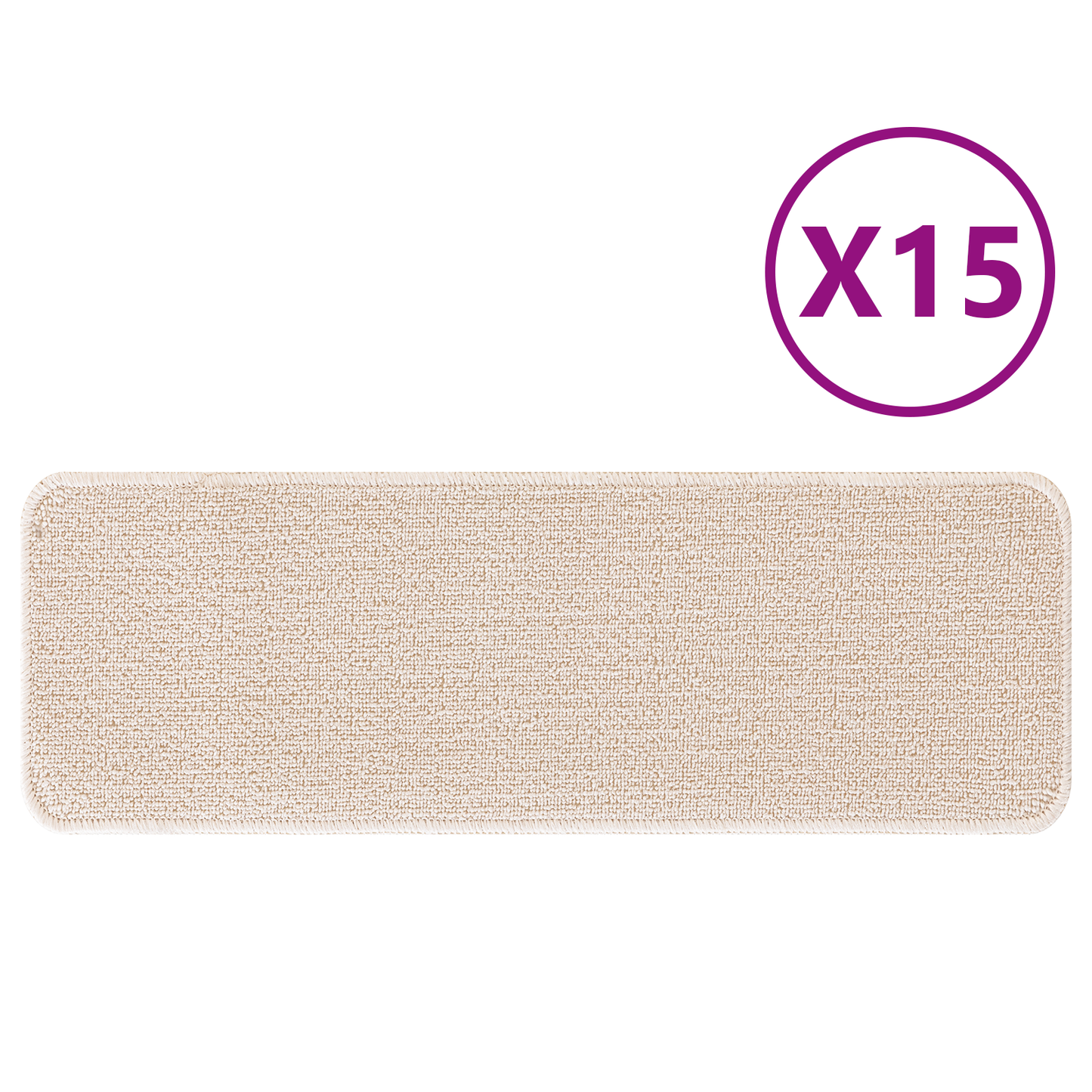 Skridsikre Trappemåtter 15 Dele Creme 60 X 25 Cm Pp