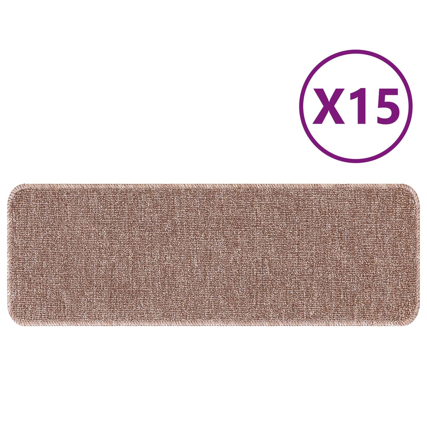 Skridsikre Trappemåtter 15 Dele Lysebrun 60 X 25 Cm Pp