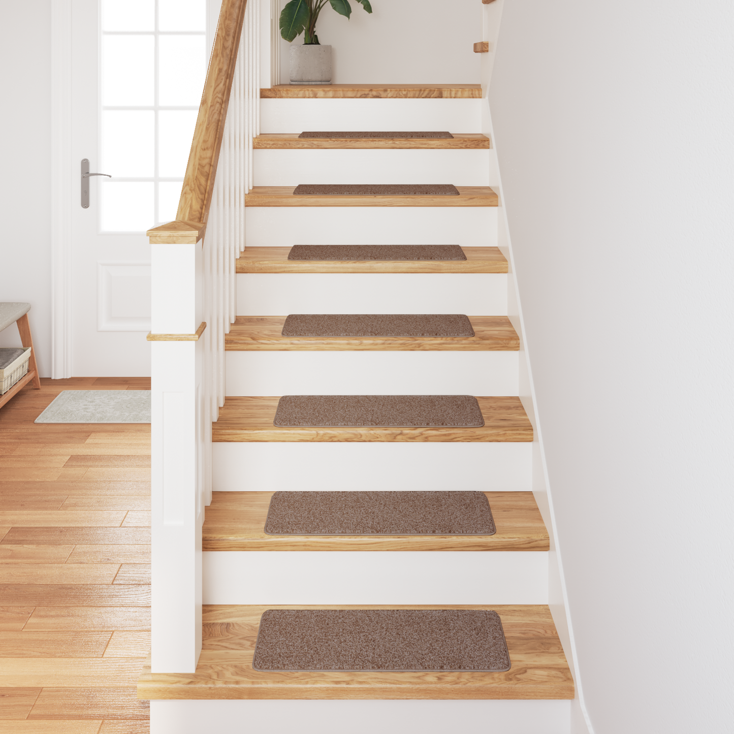 Skridsikre Trappemåtter 15 Dele Brun 60 X 25 Cm Pp