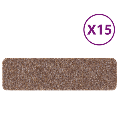 Skridsikre Trappemåtter 15 Dele Brun 75 X 20 Cm Pp