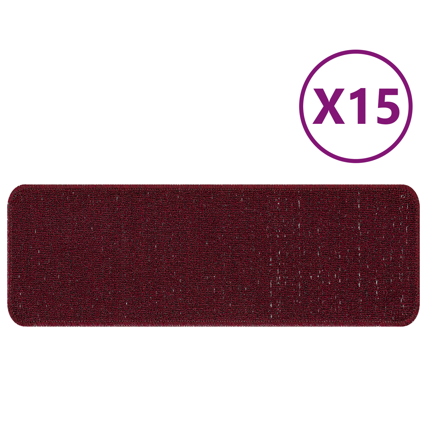 Skridsikre Trappemåtter 15 Dele Bordeaux 60 X 25 Cm Pp
