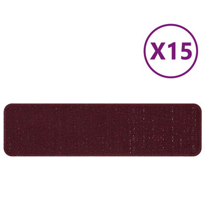 Skridsikre Trappemåtter 15 Dele Bordeaux 75 X 20 Cm Pp