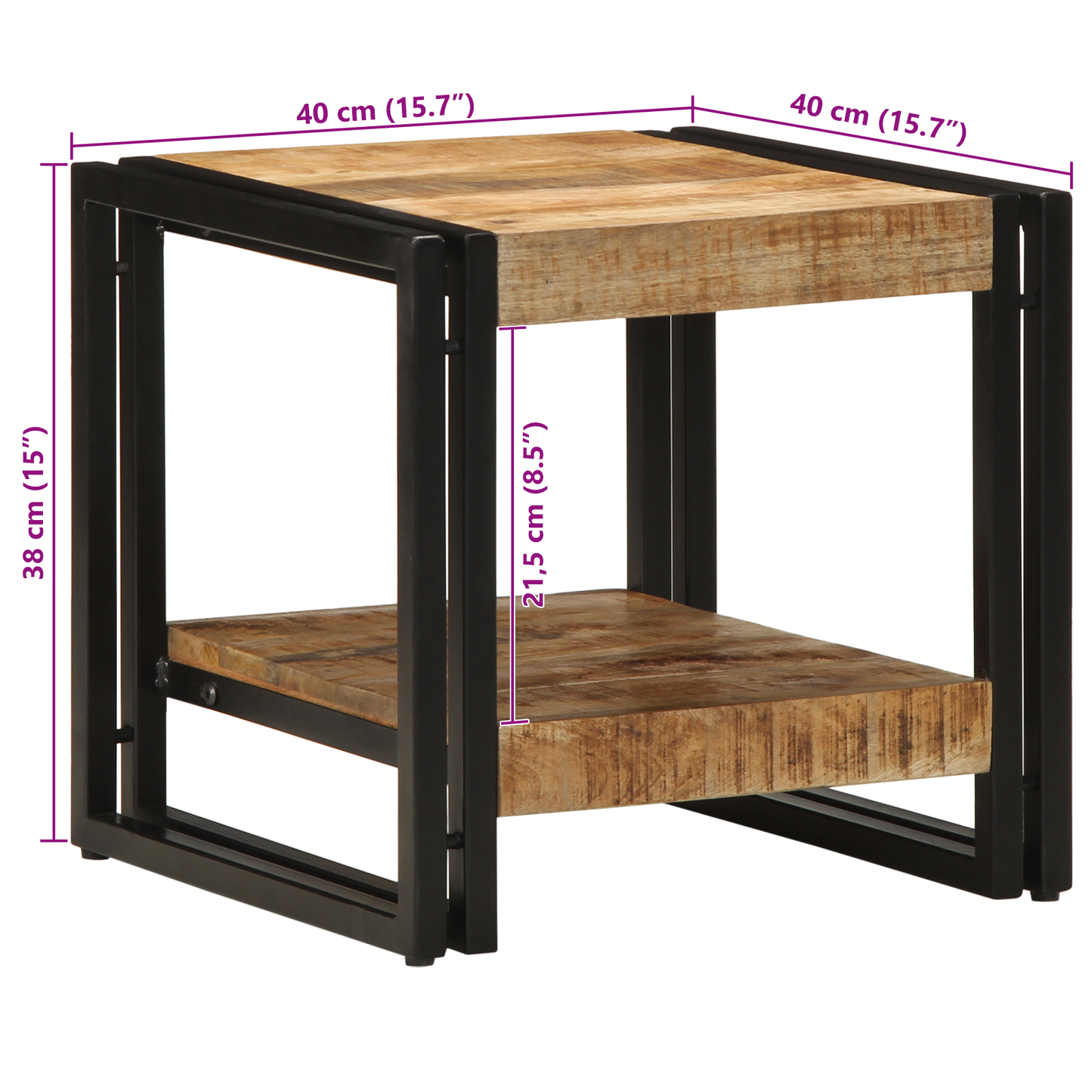 Kaffebord 40X50X38 Cm Solid Groft Træ Mango