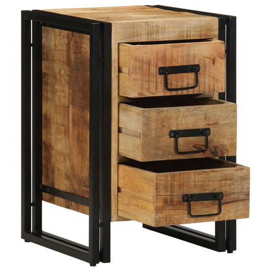Sengebord 40X35X50 Cm Solid Groft Træ Mango
