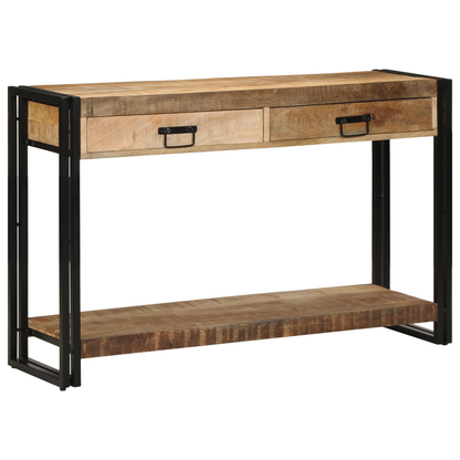 Konsolbord 120X33X75 Cm Solid Rå Mango Træ