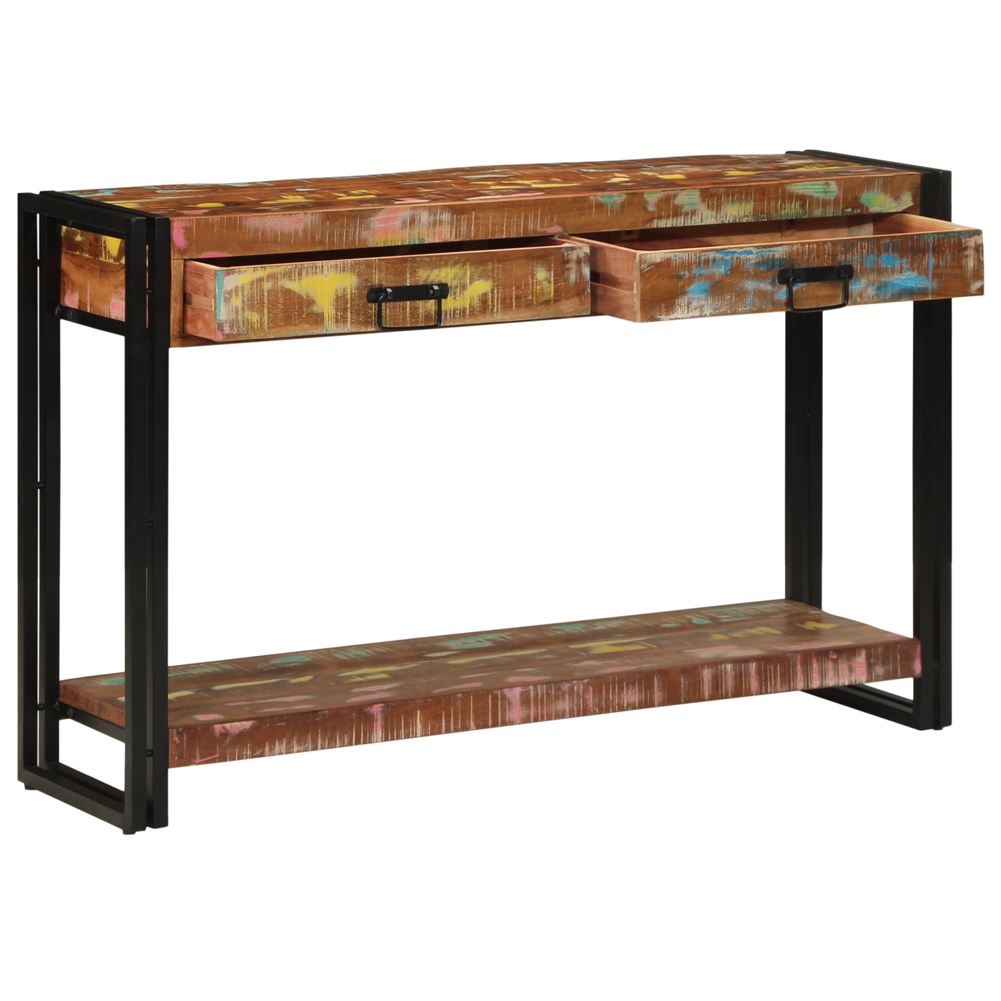Konsolbord Flerfarvet 120X33X75 Cm Massivt Genbrugstræ