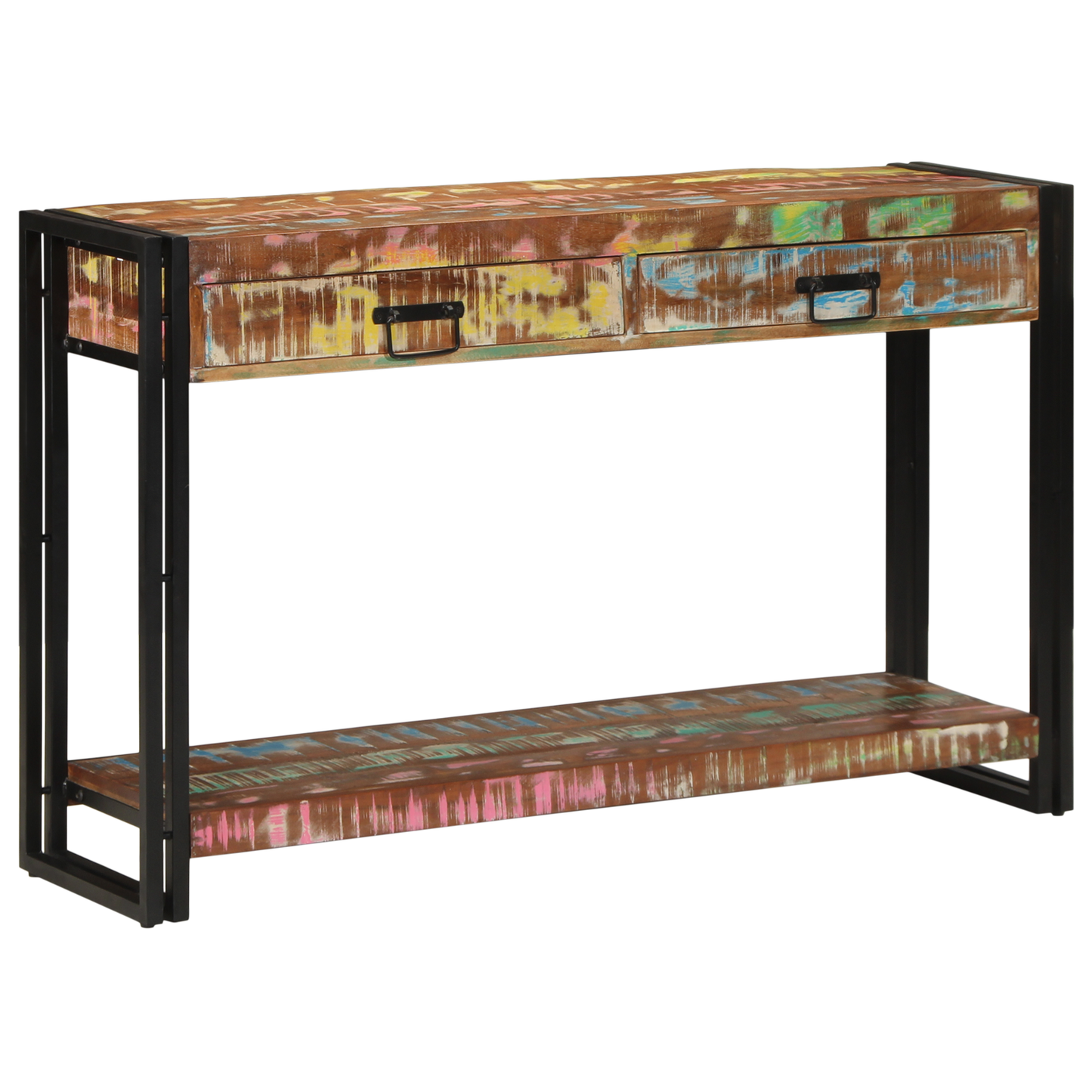 Konsolbord Flerfarvet 120X33X75 Cm Massivt Genbrugstræ