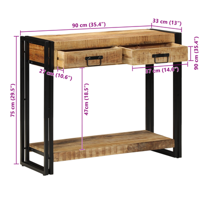 Konsolbord 90X33X75 Cm Solid Ruha Mangantræ