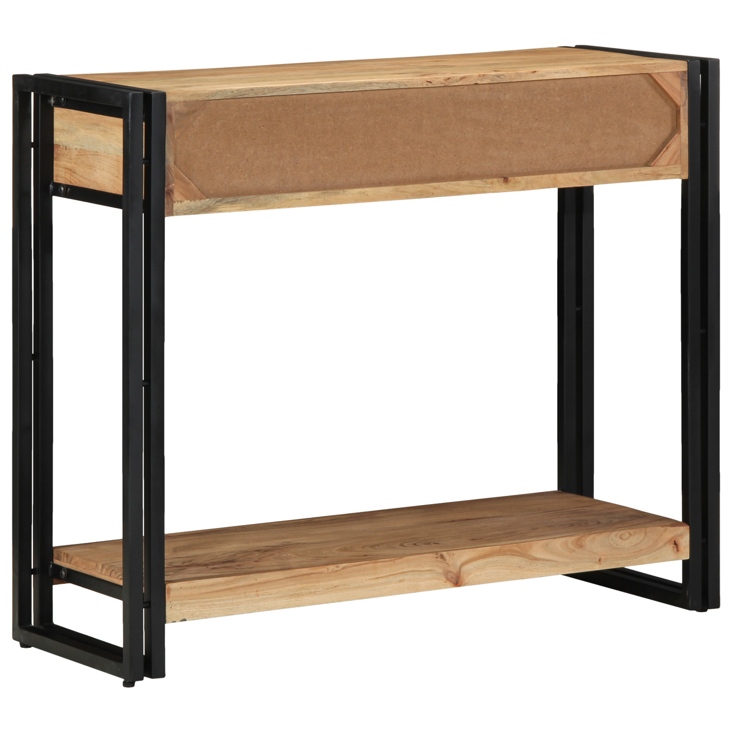 Konsolbord Sort 90X33X75 Cm Massivt Akacietræ Og Metal
