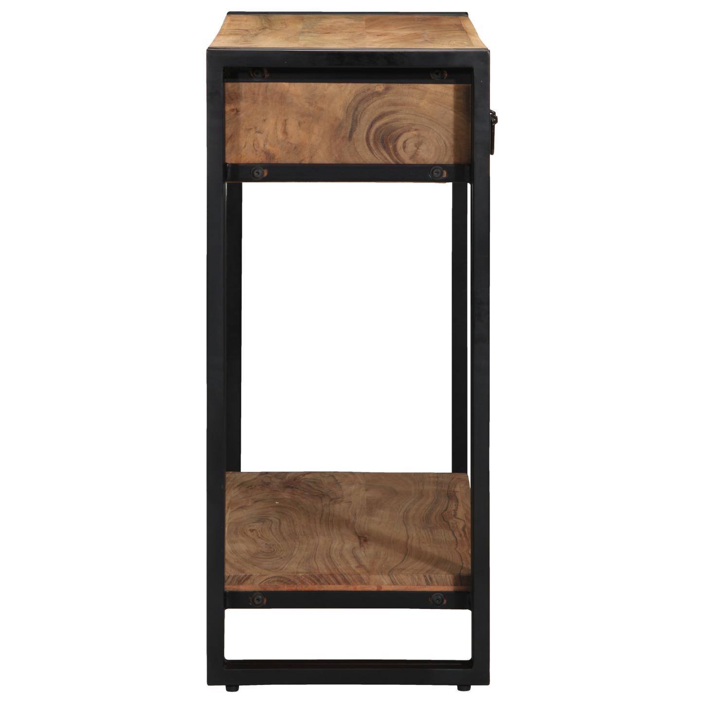 Konsolbord Sort 90X33X75 Cm Massivt Akacietræ Og Metal