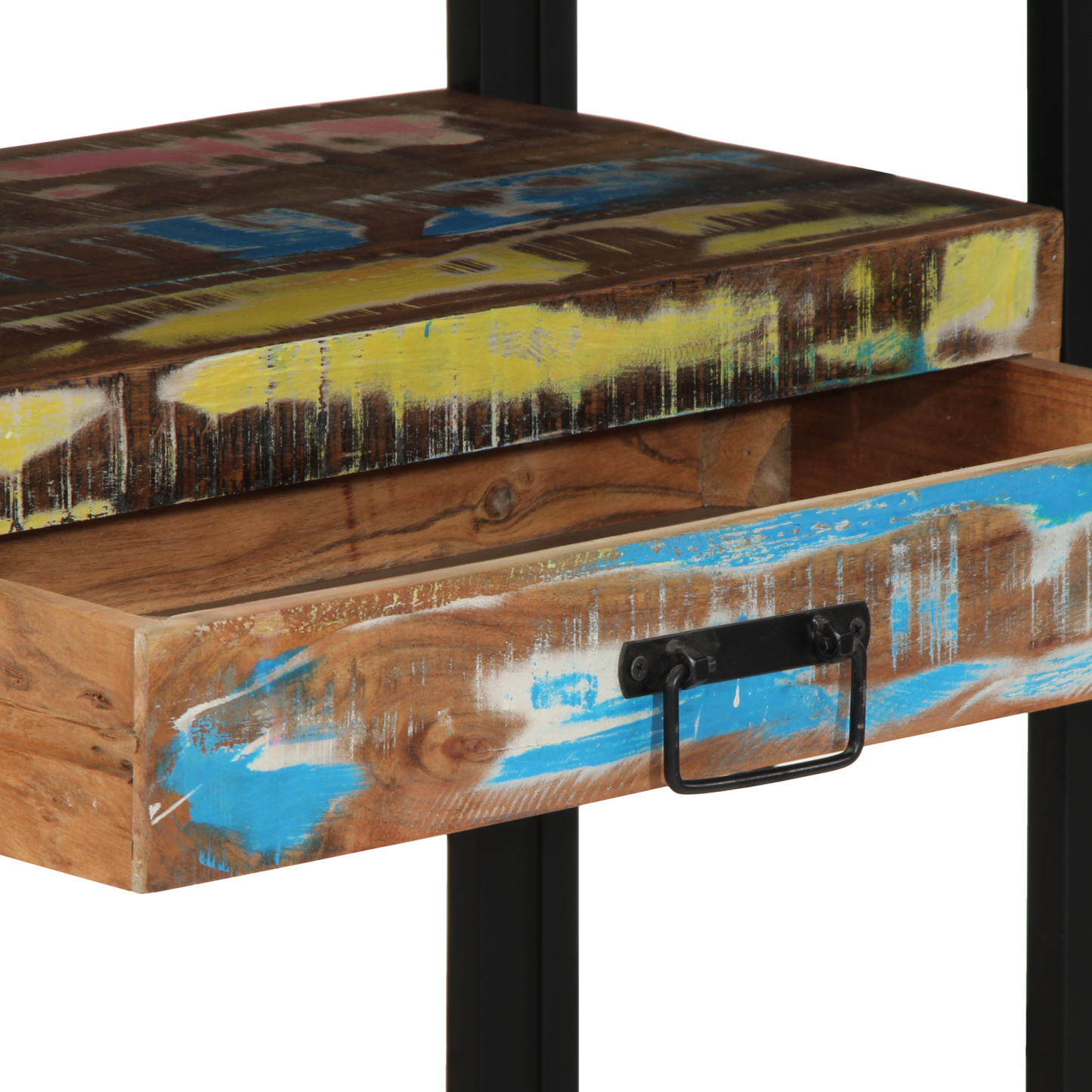 Endeborde Flerfarvet 120X33X75 Cm Solid Genbrugstræ Og Metal