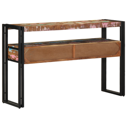 Endeborde Flerfarvet 120X33X75 Cm Solid Genbrugstræ Og Metal