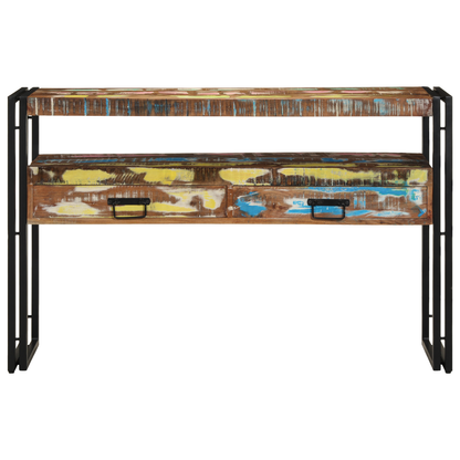 Endeborde Flerfarvet 120X33X75 Cm Solid Genbrugstræ Og Metal