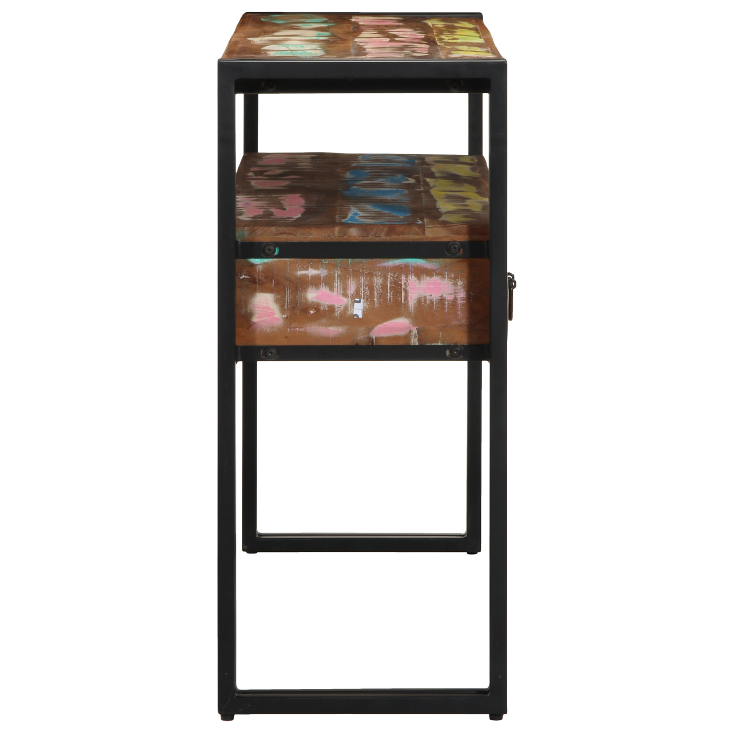 Endeborde Flerfarvet 120X33X75 Cm Solid Genbrugstræ Og Metal