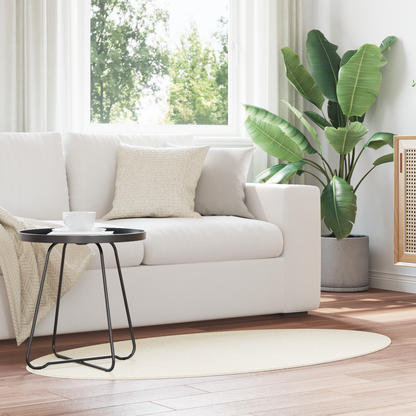 Tæppe &quot;Huarte&quot; Creme 80X150 Cm Oval