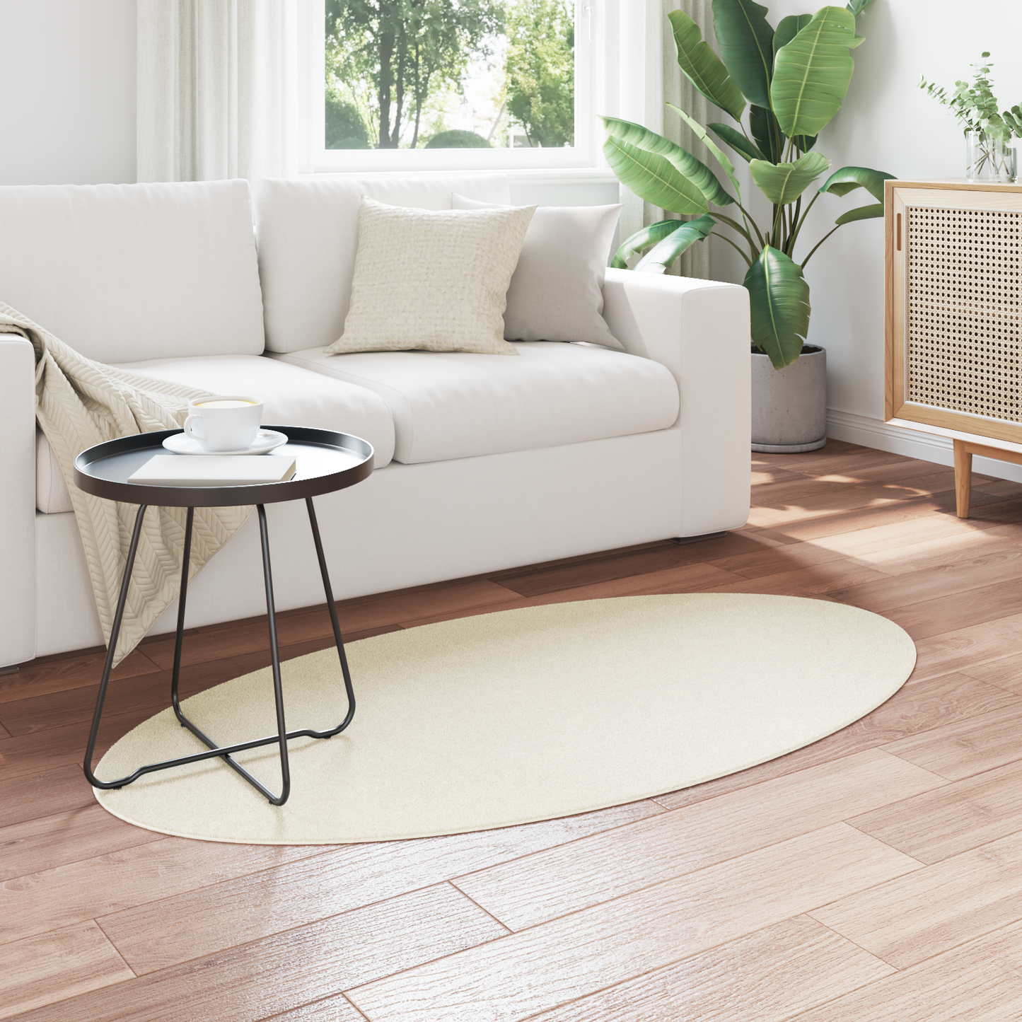 Tæppe &quot;Huarte&quot; Creme 80X150 Cm Oval