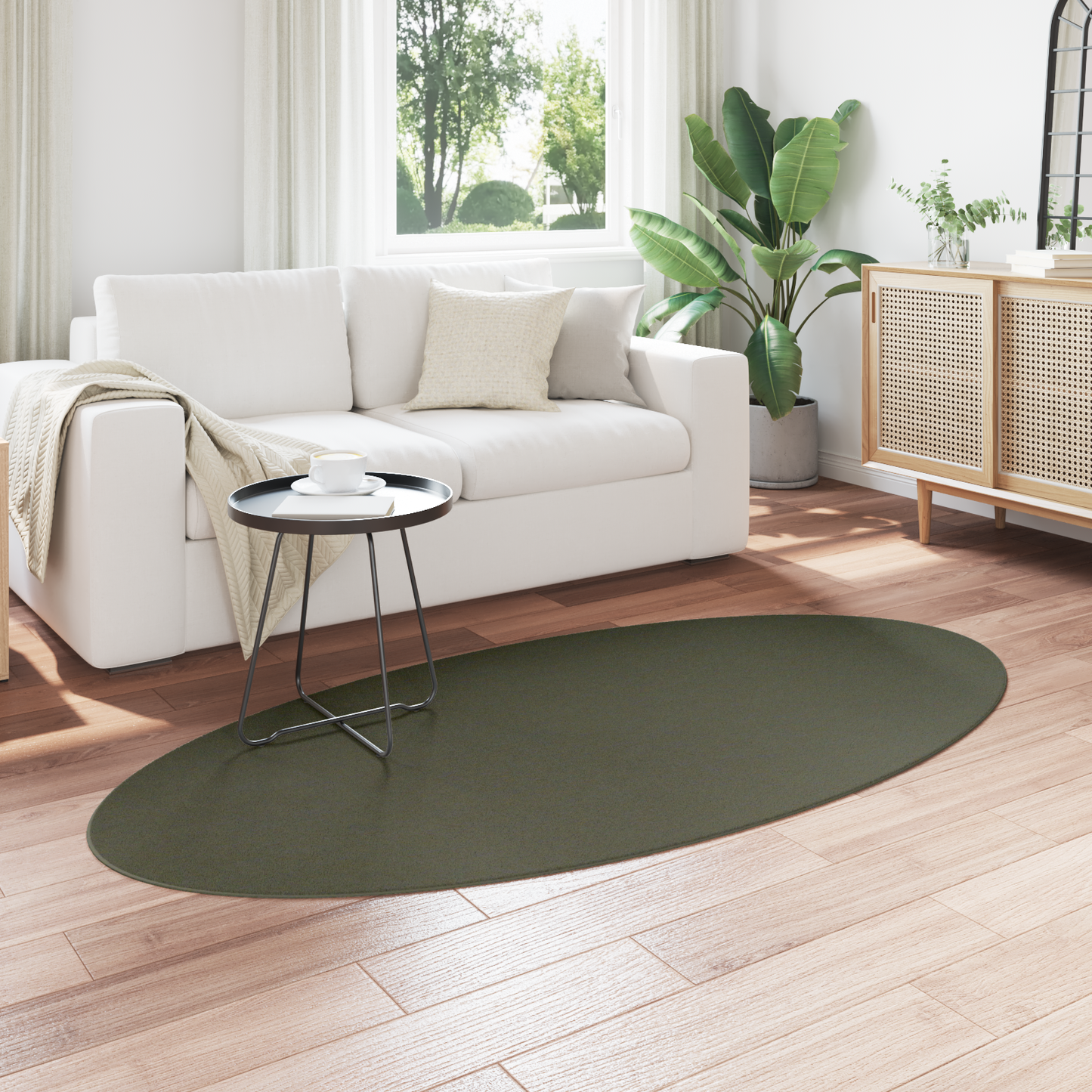 Tæppe &quot;Huarte&quot; Skovgrøn 100X200 Cm Oval