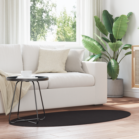 Tæppe &quot;Huarte&quot; Sort 80X150 Cm Oval