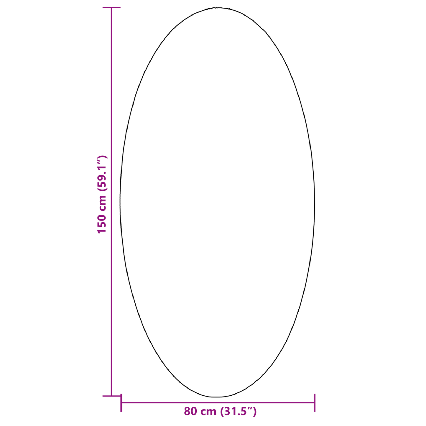 Tæppe &quot;Huarte&quot; Sort 80X150 Cm Oval