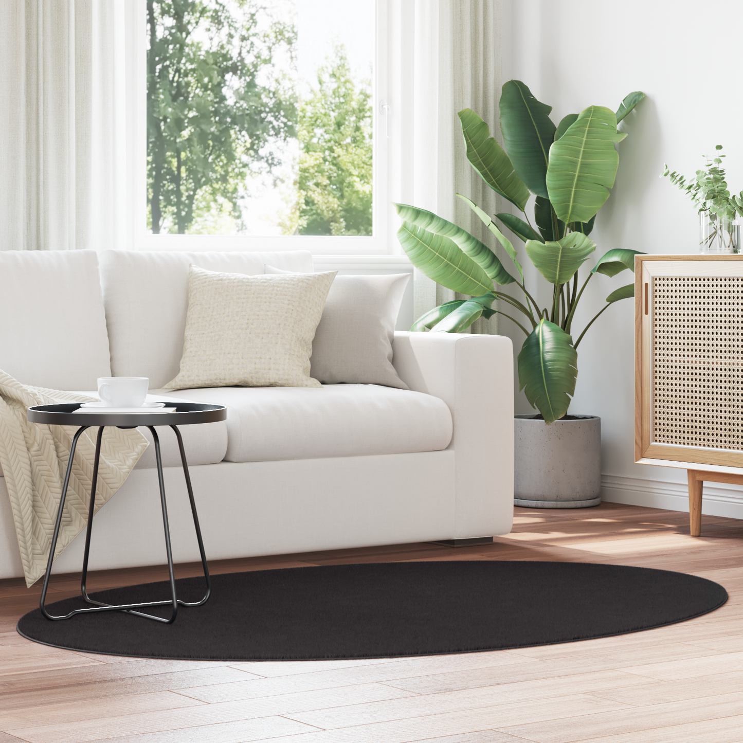 Tæppe &quot;Huarte&quot; Sort 120X170 Cm Oval