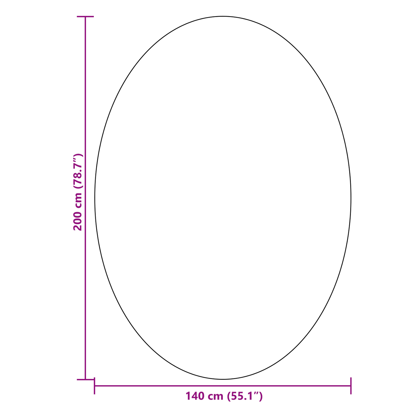 Tæppe &quot;Huarte&quot; Sort 140X200 Cm Oval