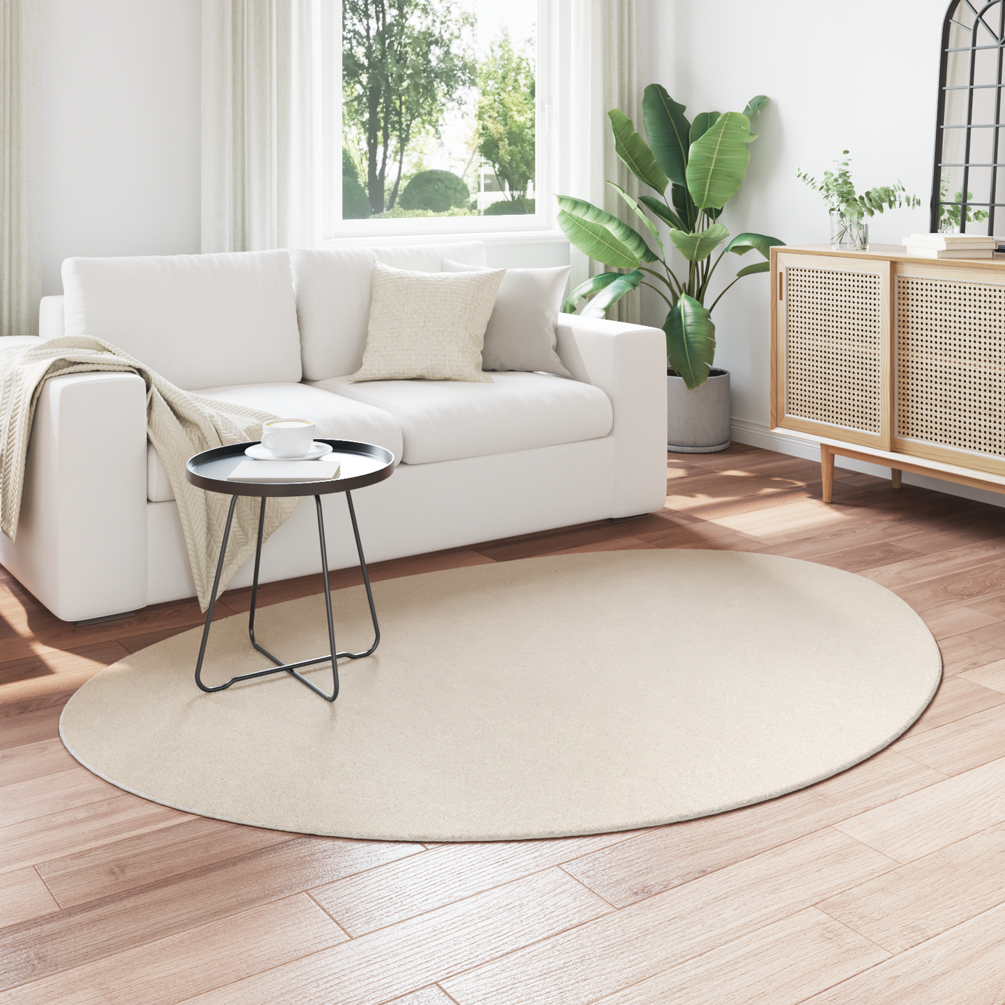 Tæppe &quot;Huarte&quot; Kort Pile Blød Og Vaskbar Beige 140X200 Cm