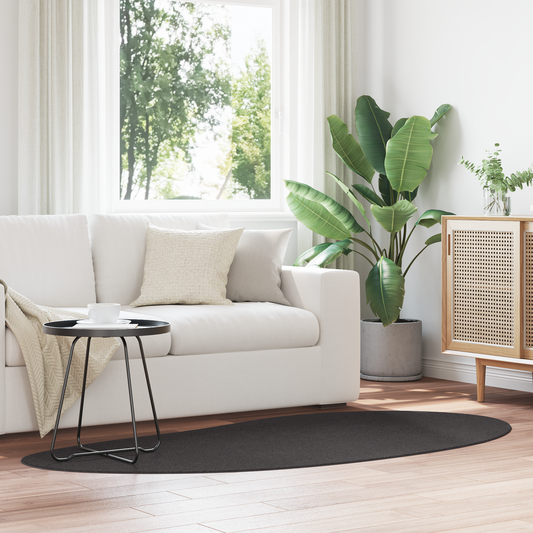 Områdetæppe Antracit 100X200 Cm Polyester Skridsikker