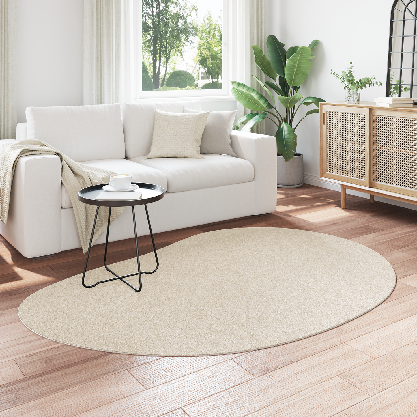 Beige Område 140X200 Cm Polyester Skridsikker