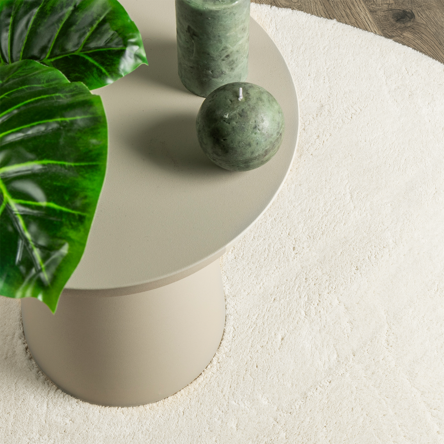 Områdetæppe Creme 80X150 Cm Polyester Antislip