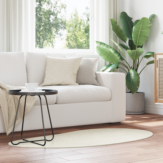 Områdetæppe Creme 80X150 Cm Polyester Antislip